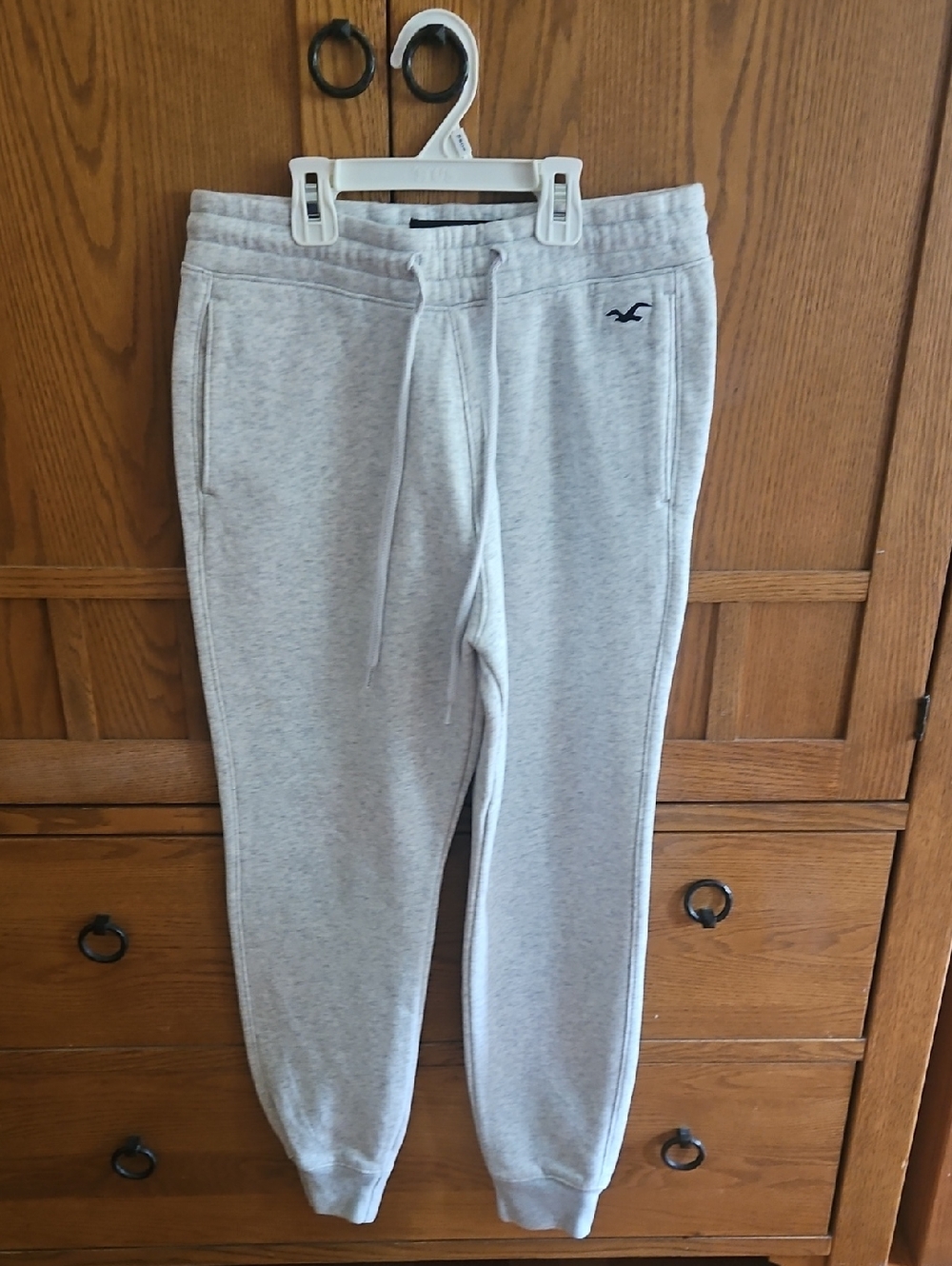 Hollister Light Gray Logo Jogger Sweatpants